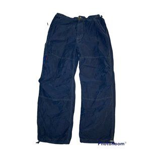 Abercrombie & Fitch Cargo Pants Mens Med T-2083 Military Paratrooper Navy Blue L